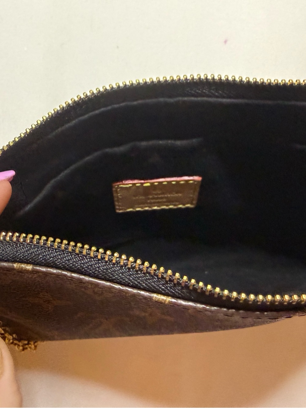 Louis Vuitton Monogram Canvas Chain Wristlet Clutch in Brown - Picture 3 of 4